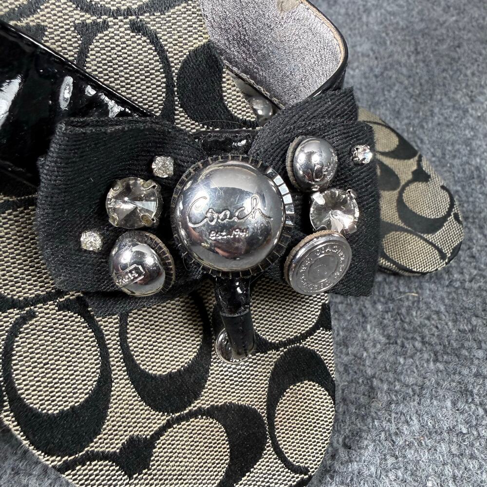 Coach Sylvia Slides Women's 6B Gold/Brown Logo Allover Studded Flashy Preppy - Picture 4 of 8